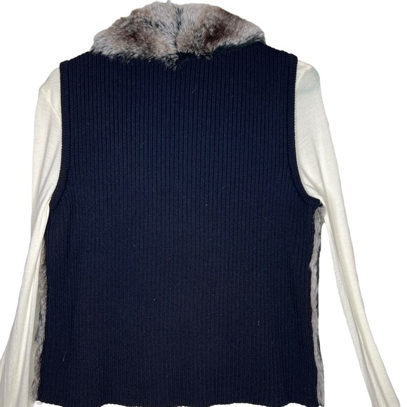 Animal Print Reversible Faux Fur Suede Vest Gray Black Size XL Warm Soft Boho - Picture 7 of 12